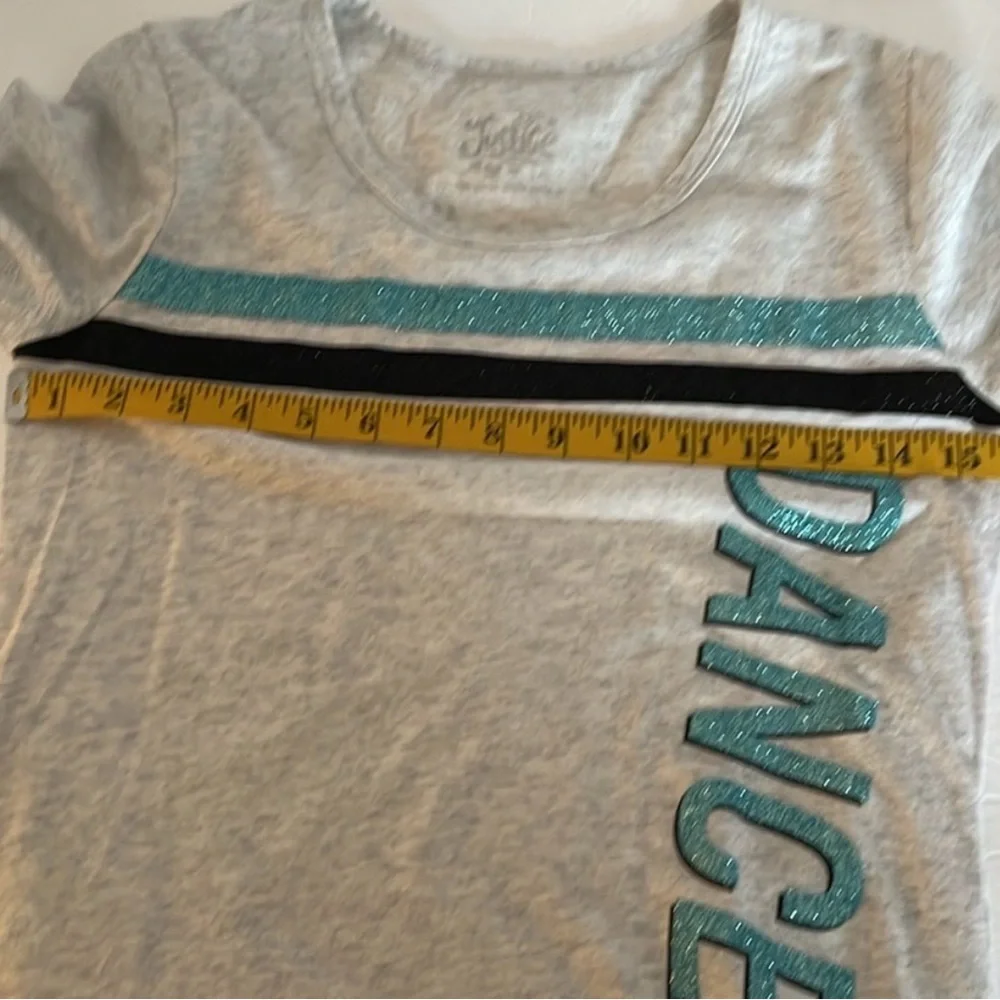 Justice Dance striped leggings  and long tee set youth size 14